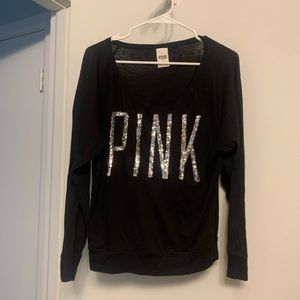 Victoria’s Secret Pink long sleeve black top size large